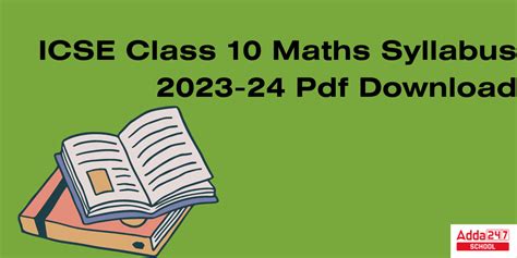 Maths Syllabus Class 10 Icse 2023-24