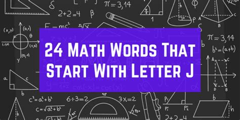 Maths Words Starting With J