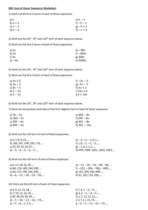 Maths Worksheets Ks3 Algebra