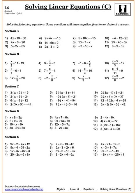 Maths Worksheets Year 8