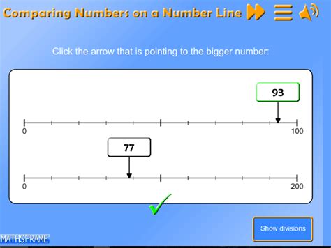 Mathsframe Compare Numbers On A Number Line