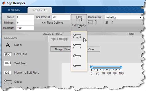 Matlab App Designer Slider Step