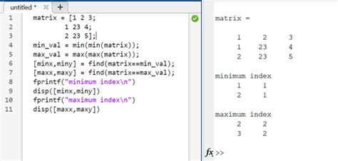 Matlab Array Index Of Value