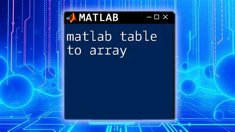 Matlab Array To Table
