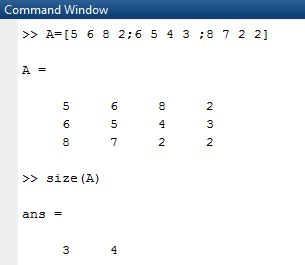 matlab matrix length and width