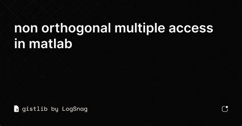 Matlab Non Orthogonal