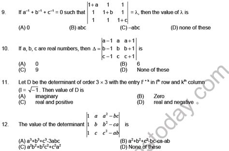 Matrices And Determinants Jee Questions