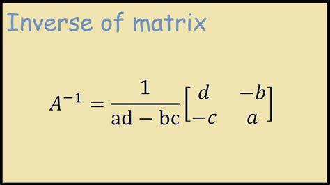 matrix inverse formula 2x2