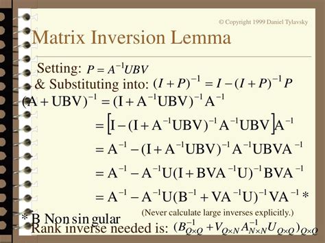 matrix inverse lemma