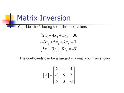 matrix inversion method formula