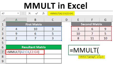 matrix multiplication formula in excel
