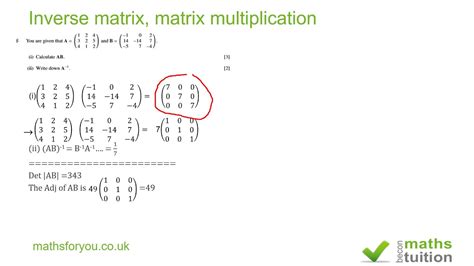 matrix multiplied by inverse