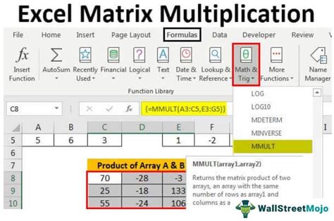 Matrix Multiply in Excel