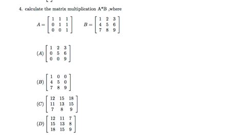 matrix questions with answers