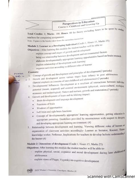 Mats University B Ed Syllabus