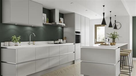 Chelsea Matt Dove Grey kitchen from Benchmarx Kitchens makes this year