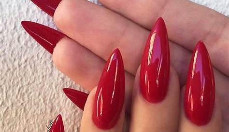Matte Dark Red Stiletto Nails nails In 2020