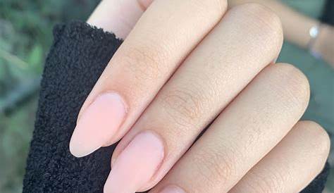 oval almond matte natural nails protez acrylic nail art pinkish pink 
