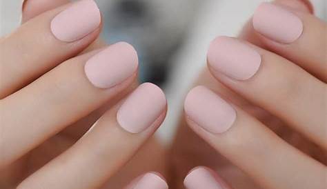 Matte Pink Nails Short Nail Art Light Acrylic Acrylic Natural