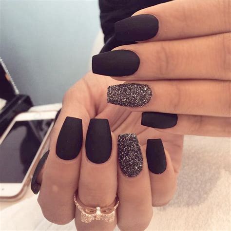 Matte Black Nails For Fall