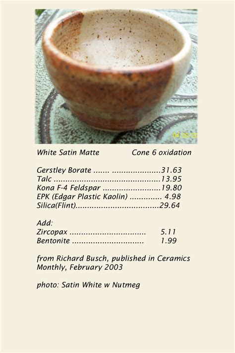 Matte Ceramic Glaze Recipes