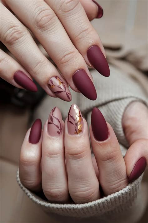 matte fall nail designs 2019