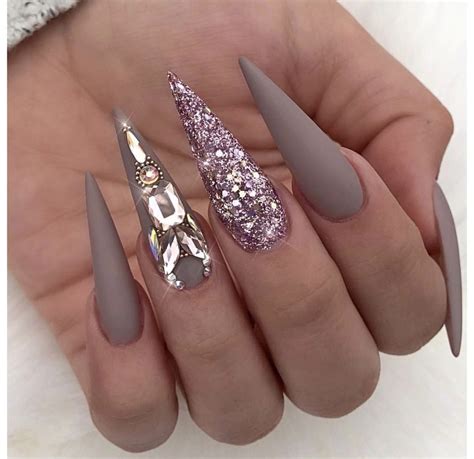 matte pointy nail designs