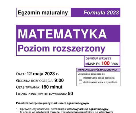 matura 2023 matematyka rozszerzona arkusz