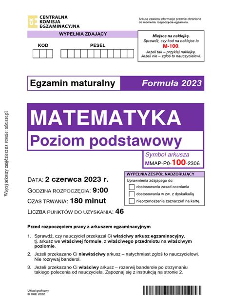 matura matematyka 2023 czerwiec pdf