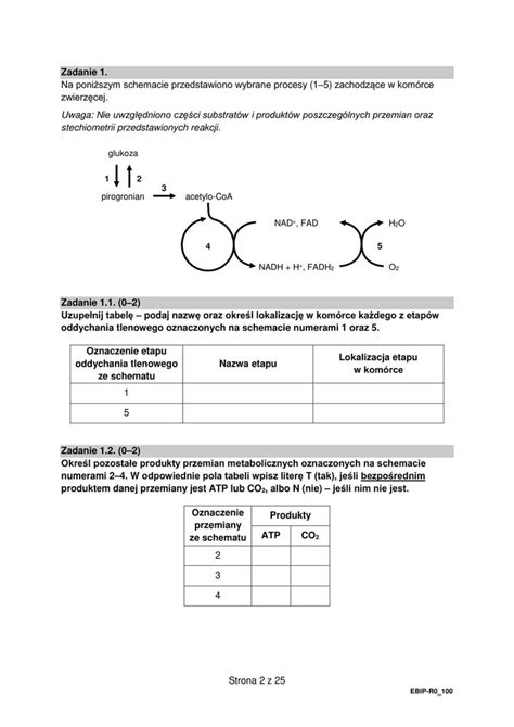 matura test pdf biologia