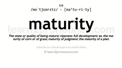 maturity meaning in kannada