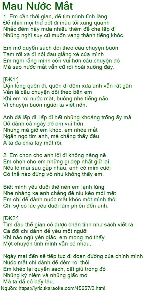 mau nuoc mat lyric