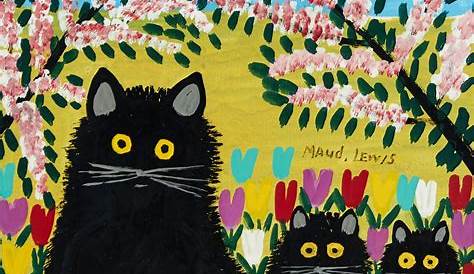 Maud Lewis, Nova Scotia Folk Artist | Cat art print, Black cat art, Cat art