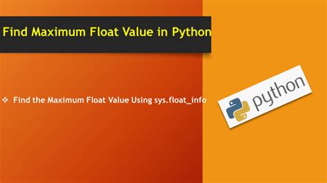 Max Float Value In Python