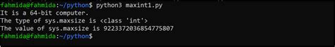 max integer size in python
