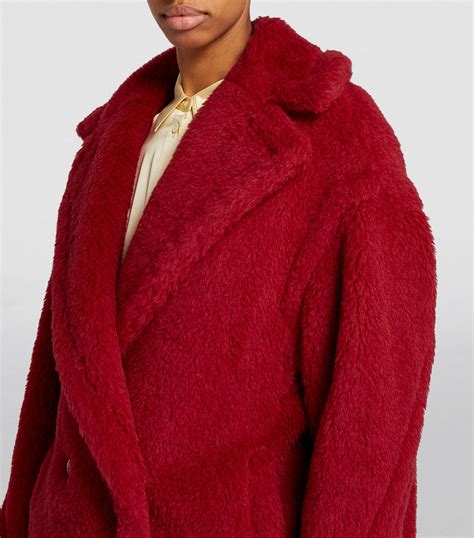 max mara red teddy coat