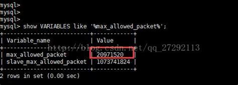 max_allowed_packet 20m