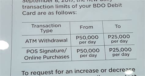 maximum amount to withdraw in bdo atm