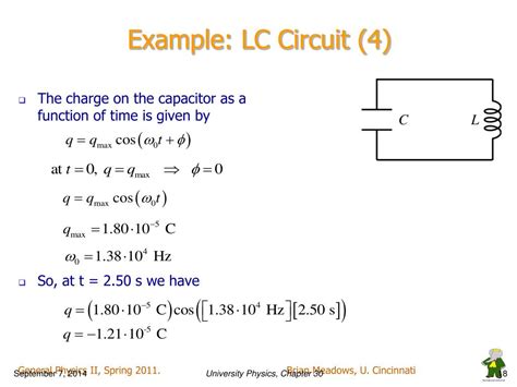 Maximum Current In An Lc Circuit