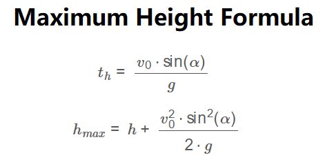 maximum height calculator