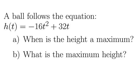 maximum height of a function