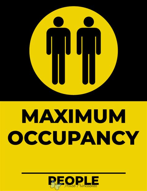 Maximum Occupancy Signs Printable
