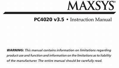 Maxsys 4020 Programming Manual