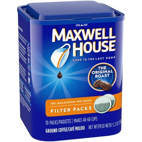 maxwell house coffee filter packs 10 count