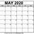 may 2020 calendar printable free
