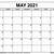 may 21 calendar printable