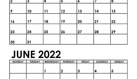 One Month Calendar May And June 2022 - Calendar 2022