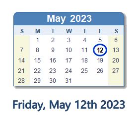 may 12th 2023