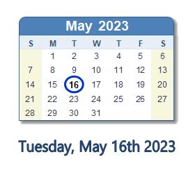 may 16th 2023