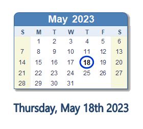 may 18th 2023